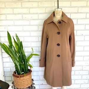 London Fog Tan Trench MIDI All Weather Jacket Coat